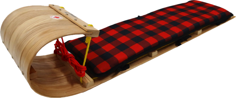 ERA Streamridge Grizzly 6 FT Toboggan With Plaid Pad - Handcrafted Ash Wood, Screw Construction, Family Size